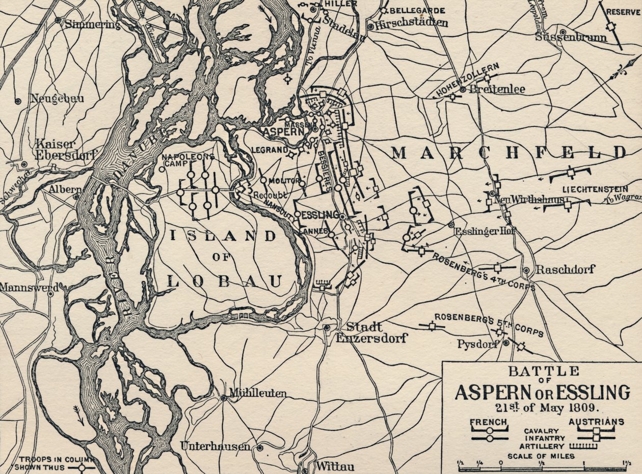 Bitva u Aspern nebo Essling, 21. května 1809, 1896 od Unbekannt