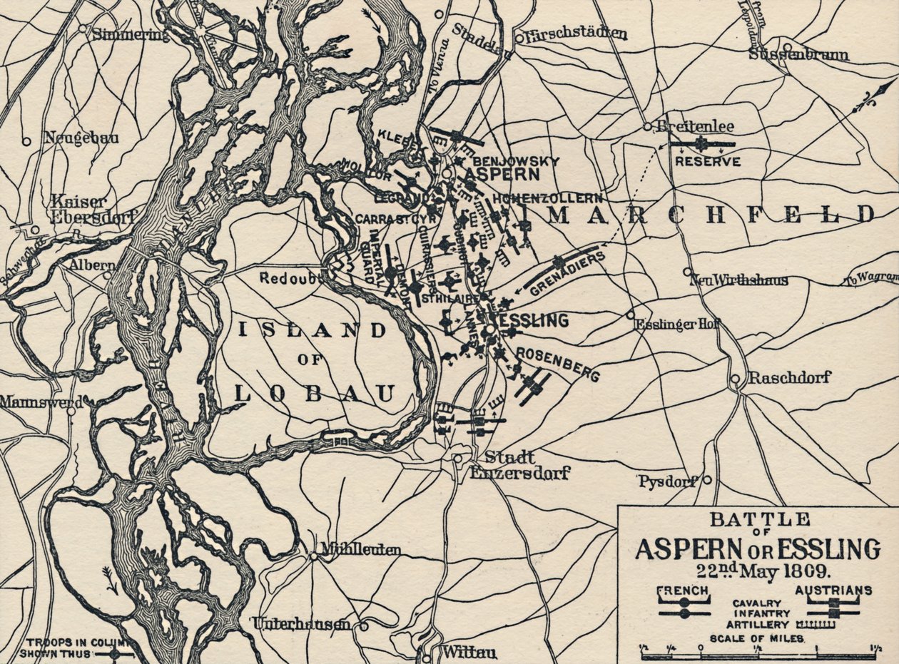 Bitva u Aspern nebo Essling, 22. května 1809, 1896 od Unbekannt