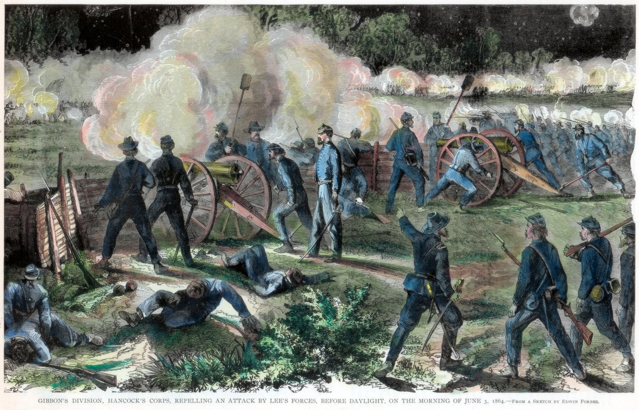 Bitva o Cold Harbor, Virginie, americká občanská válka, 3. června 1864 od Unbekannt