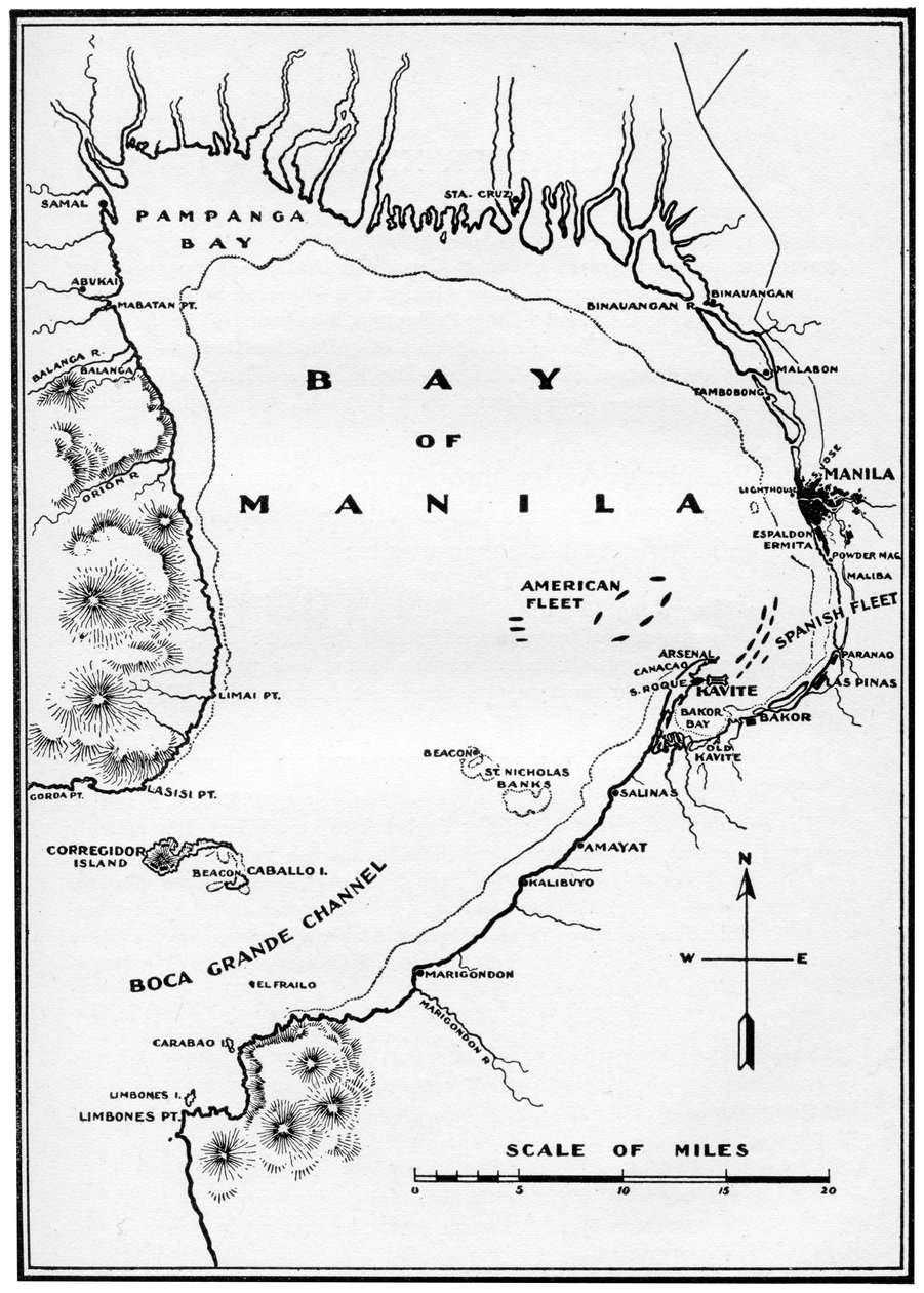 Bitva o Manila Bay, Filipíny, španělsko-americká válka, 1898 od Unbekannt