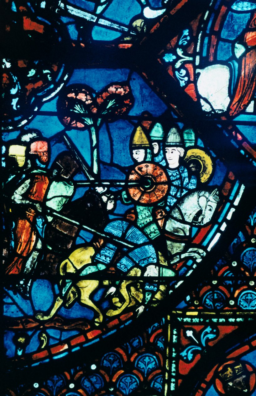 Bitva u Sahagunu, barevné sklo, katedrála v Chartres, c1225 od Unbekannt