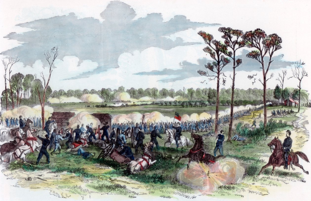 Bitva o Shiloh, Tennessee, americká občanská válka, 6. dubna 1862 od Unbekannt