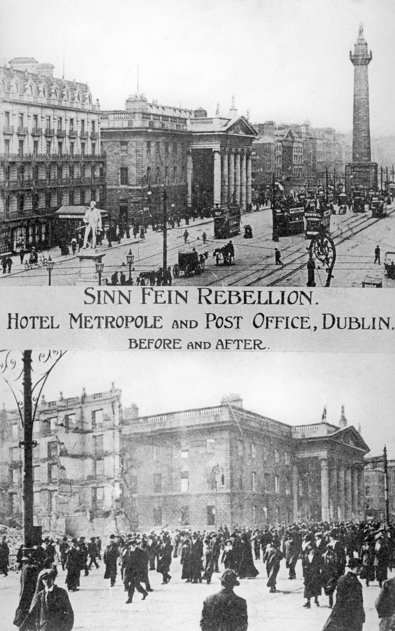 Před a po protianglickém irském povstání, Dublin, květen 1916 od Unbekannt
