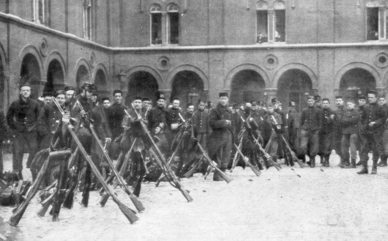 Belgičtí vojáci 9. smíšené brigády, bitva u Lutychu, Belgie, 5.-16. srpna 1914 od Unbekannt