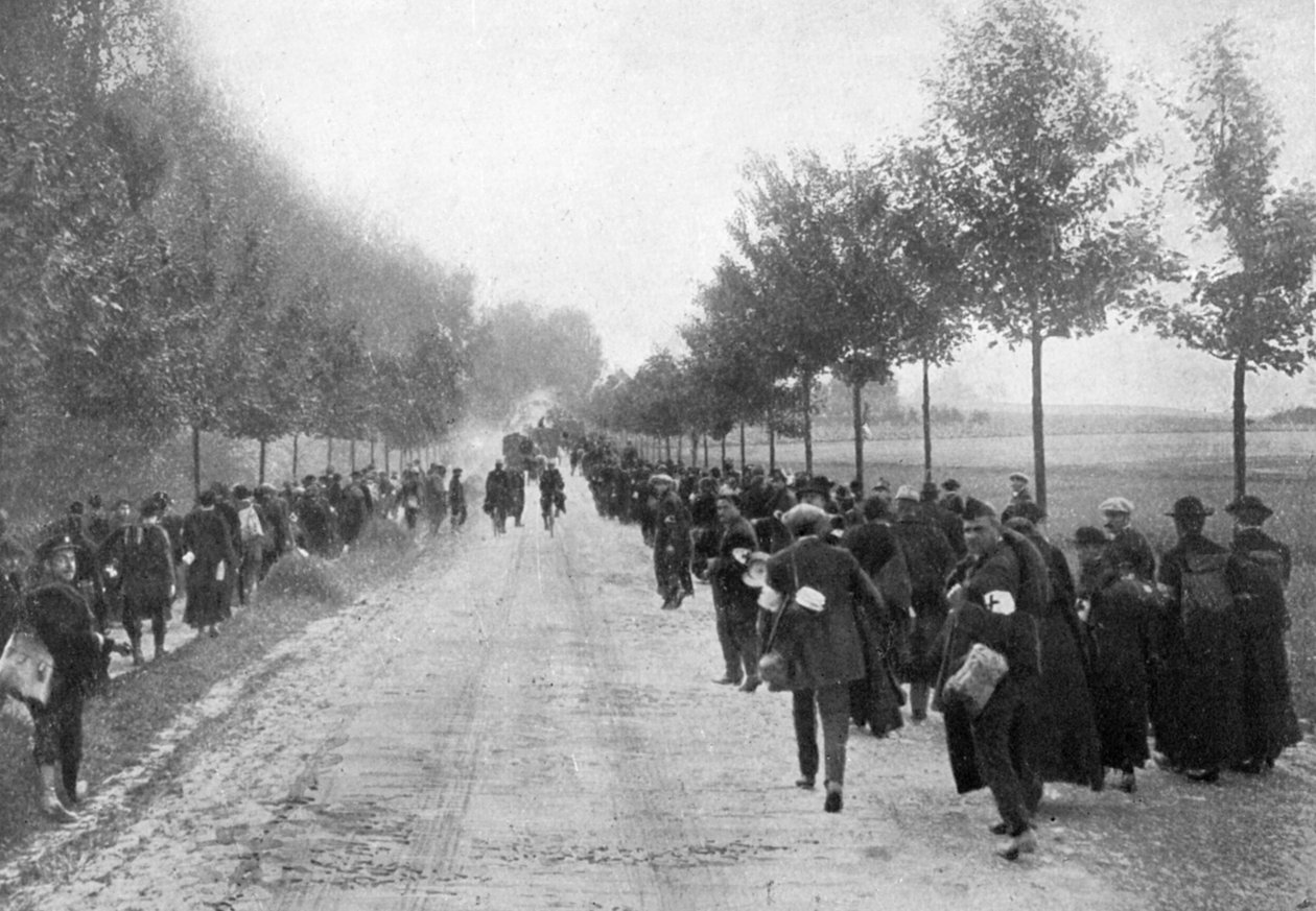 Belgičané prchající z Termonde, první světová válka, 1914, 1920 od Unbekannt