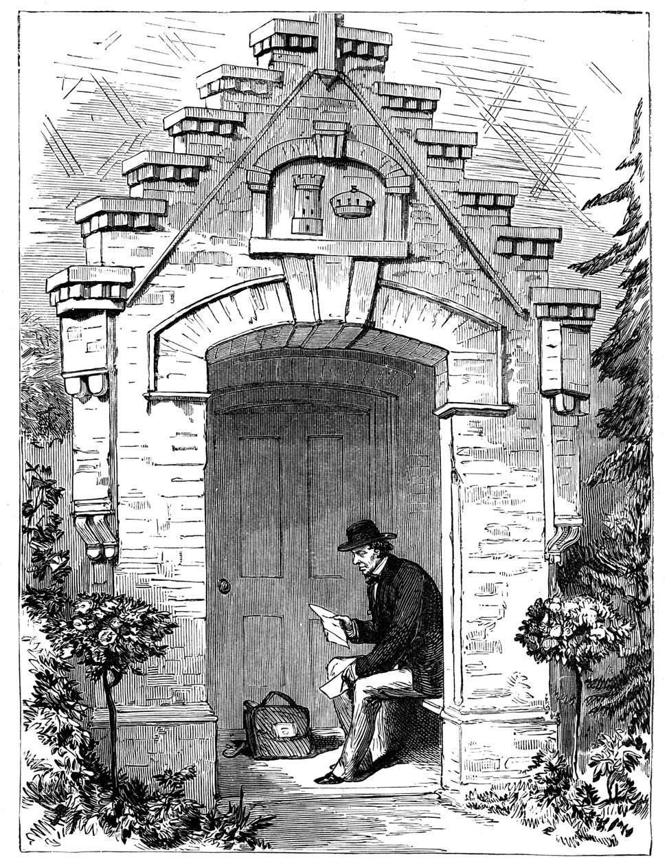 Benjamin Disraeli 1804-1881 čtení dopisů na verandě Hughenden Lodge, 19. století od Unbekannt