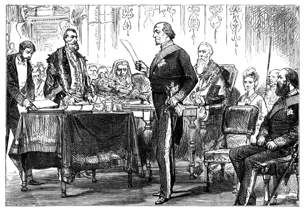 Benjamin Disraeli 1808-1881 získání svobody města Londýna, 1878 od Unbekannt