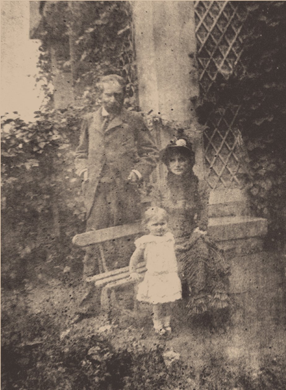 Berthe Morisot, její manžel Eugène Manet a jejich dcera Julie, cca 1881 od Unbekannt