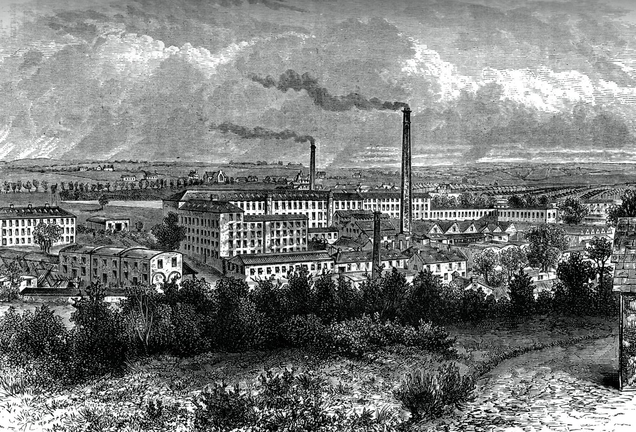 Bessbrook Mills a vesnice, hrabství Armagh, Irsko, c1880 od Unbekannt
