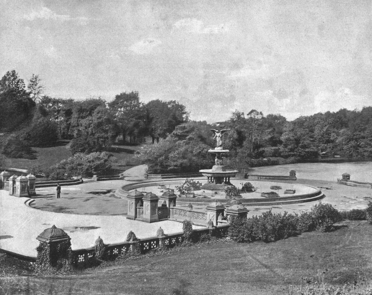 Fontána Bethesda, Central Park, New York, USA, c1900. od Unbekannt