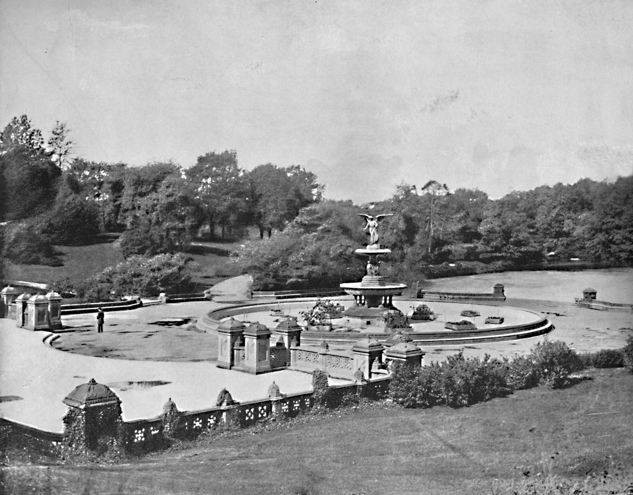 Fontána Bethesda, Central Park, New York, c1897. od Unbekannt