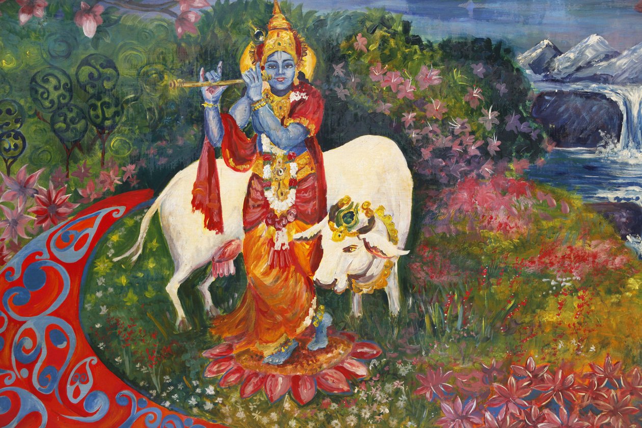 Bhaktivedanta Manor Painting zobrazující Krišnu a krávu, Watford, Grande-Bretagne od Unbekannt