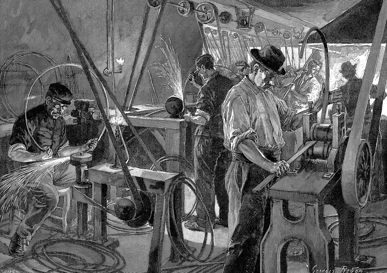 Výroba jízdních kol, Francie, 1896 od Unbekannt