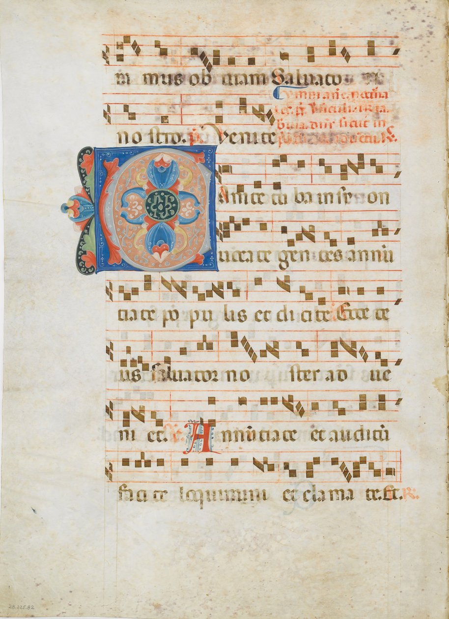 Bifolium s iniciálou C, z antifonáře, ca. 1320. od Unbekannt