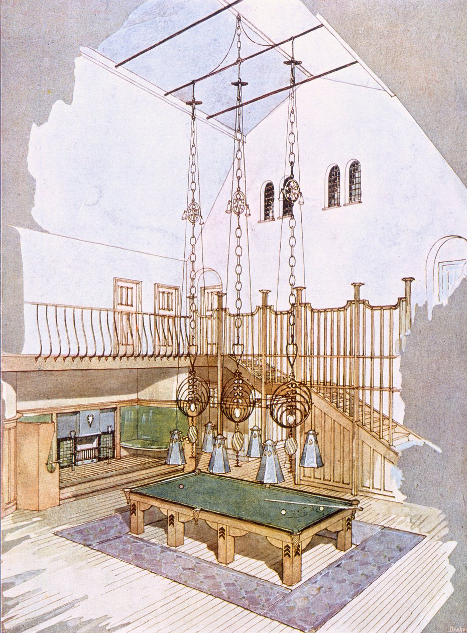 Billiard Room, navržený Georgem Waltonem, z 