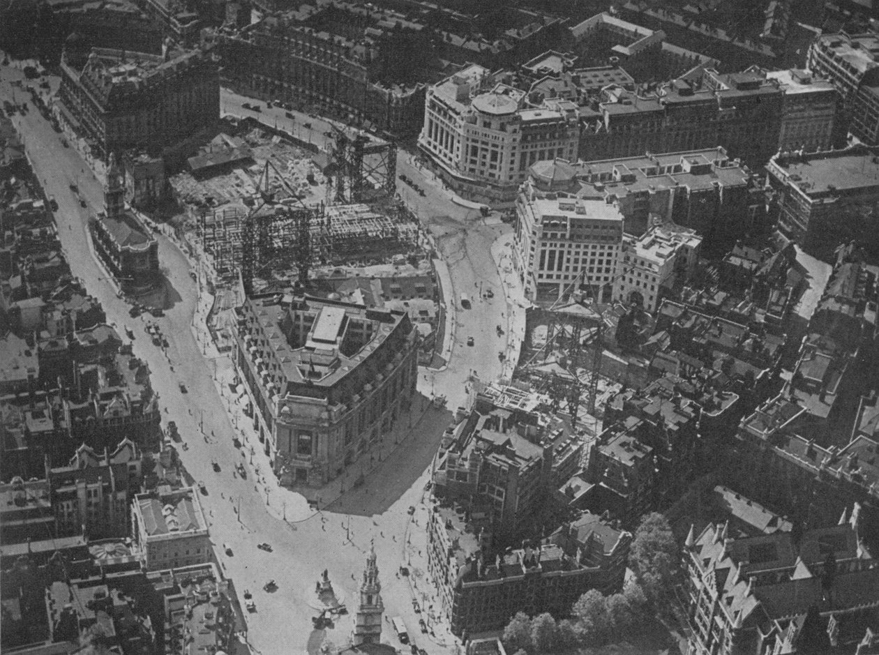 Pohled z ptačí perspektivy na okolí Bush House, Londýn, 1924 od Unbekannt