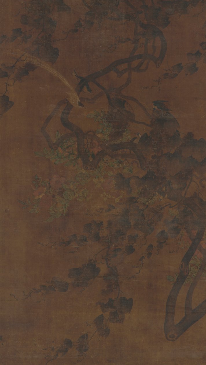 Ptáci, vinná réva a květiny, dynastie Ming, 1368-1644. od Unbekannt