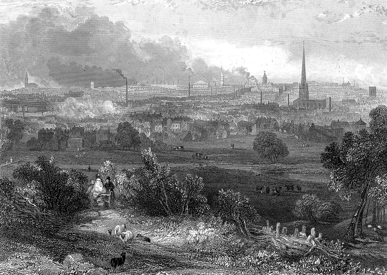 Birmingham při pohledu z jihu ukazuje kouřící komíny, c1860 od Unbekannt