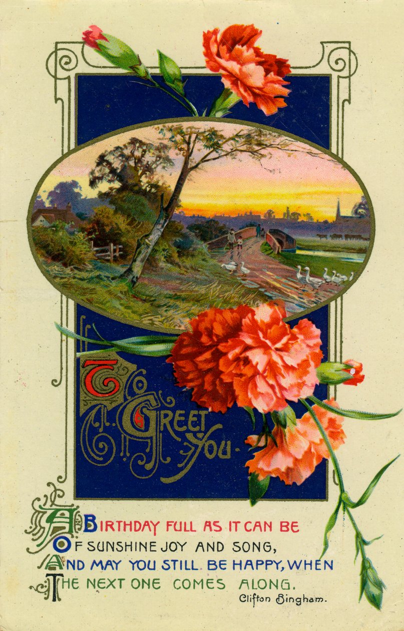 Narozeninová pohlednice, c1911 od Unbekannt