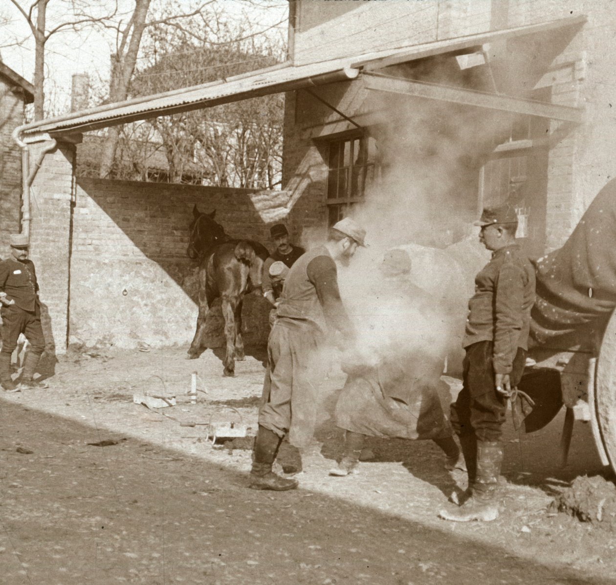 Kovářský kůň, Suippes, severní Francie, c1914-c1918 od Unbekannt