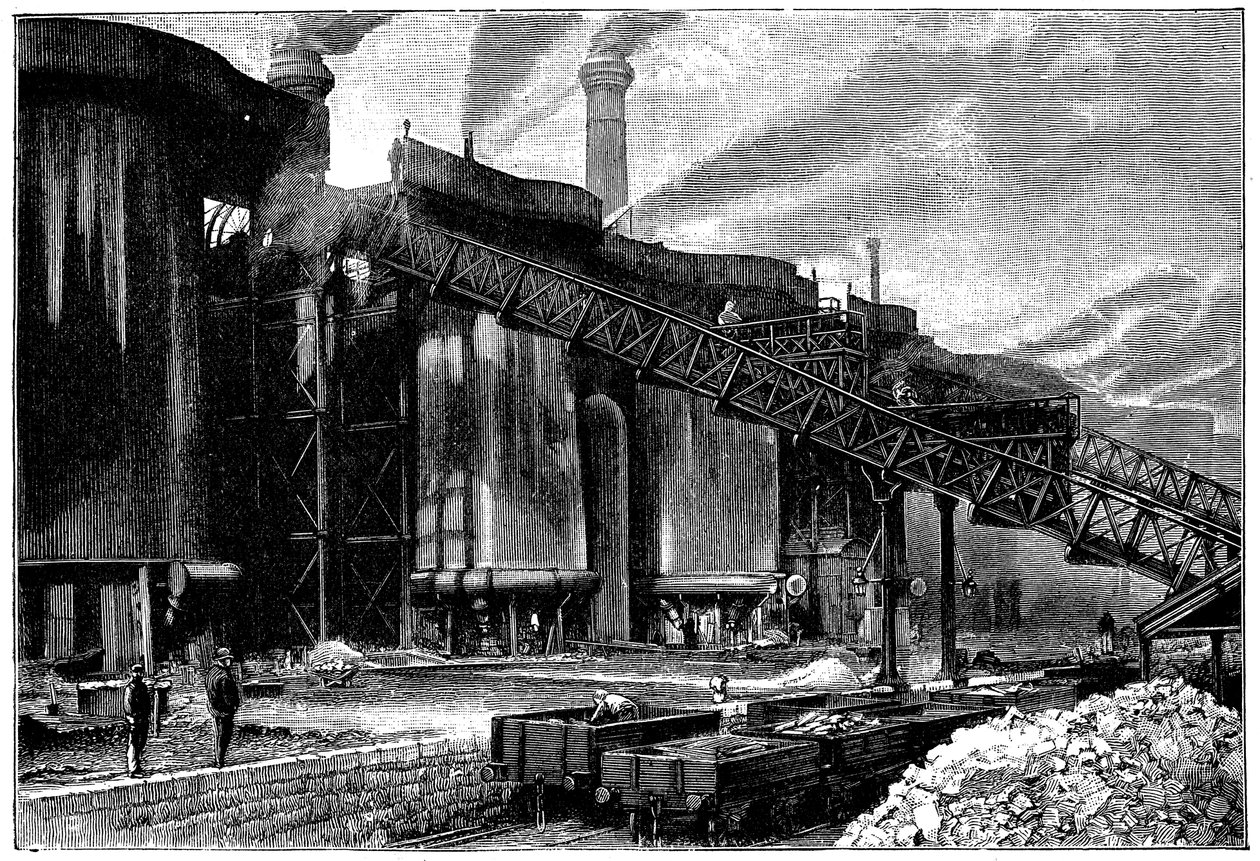 Vysoké pece, Barrow Hematite Iron and Steel Company, Barrow in Furness, Cumbria, 1890 od Unbekannt
