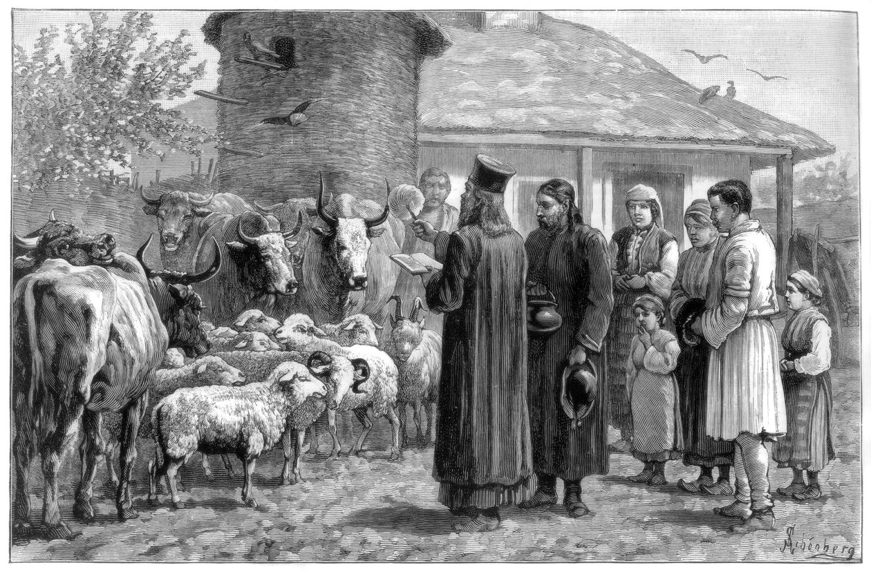 Požehnání domácích zvířat, Bulharsko, 1887 od Unbekannt