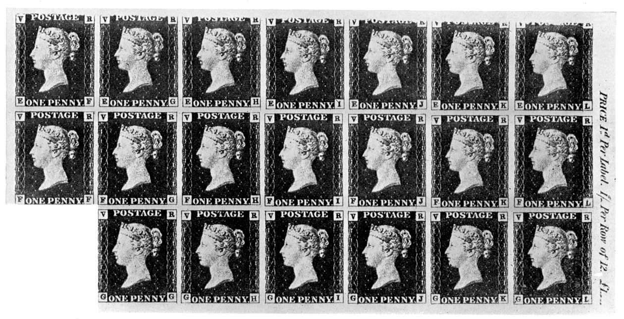 Blok dvaceti známek Penny Black, 1840, 1910 od Unbekannt