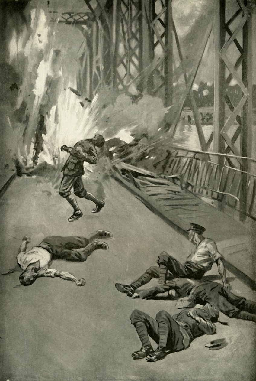 Vyhození mostu přes Aisne v Soissons, 1919. od Unbekannt