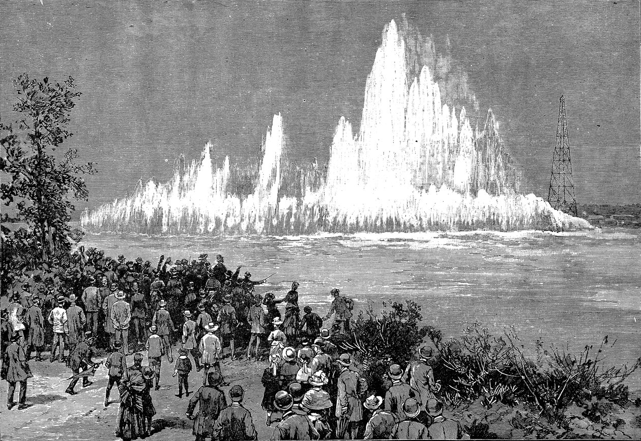 Blowing Flood Rock, 1885 od Unbekannt