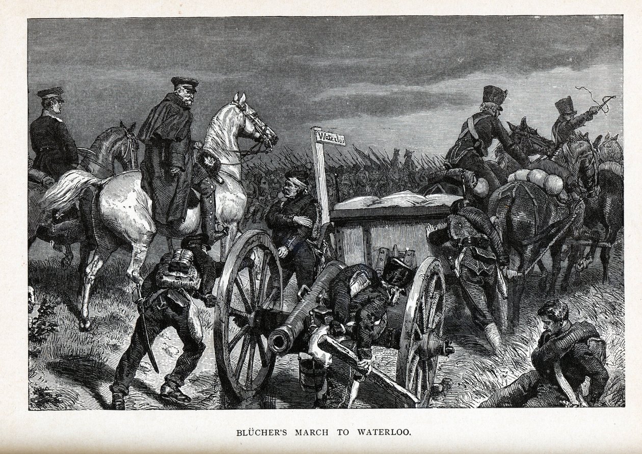 Blüchers Marsh to Waterloo, 1882 od Unbekannt