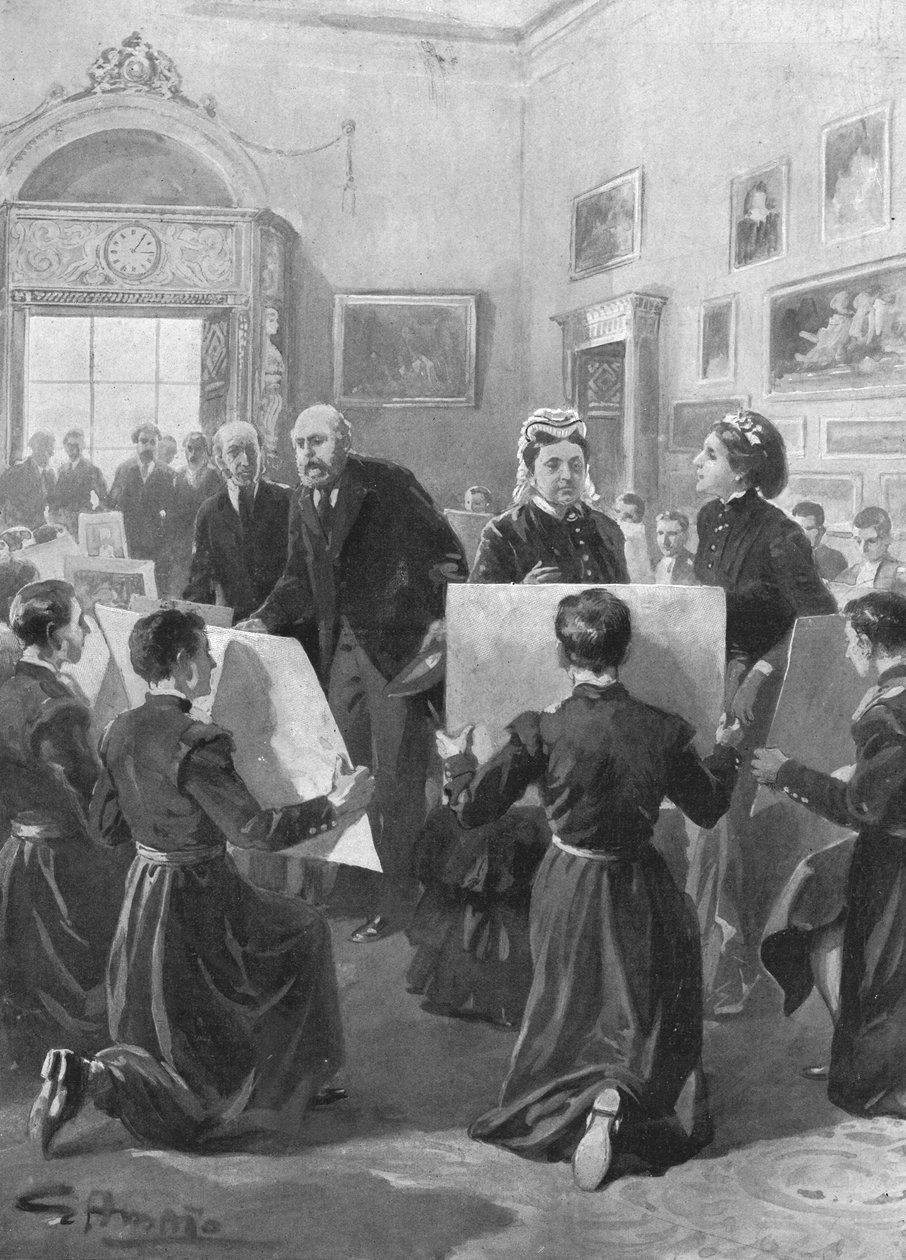 Bluecoat Boys ukazující své kresby královně Viktorii v Buckinghamském paláci, 1873, 1901. od Unbekannt