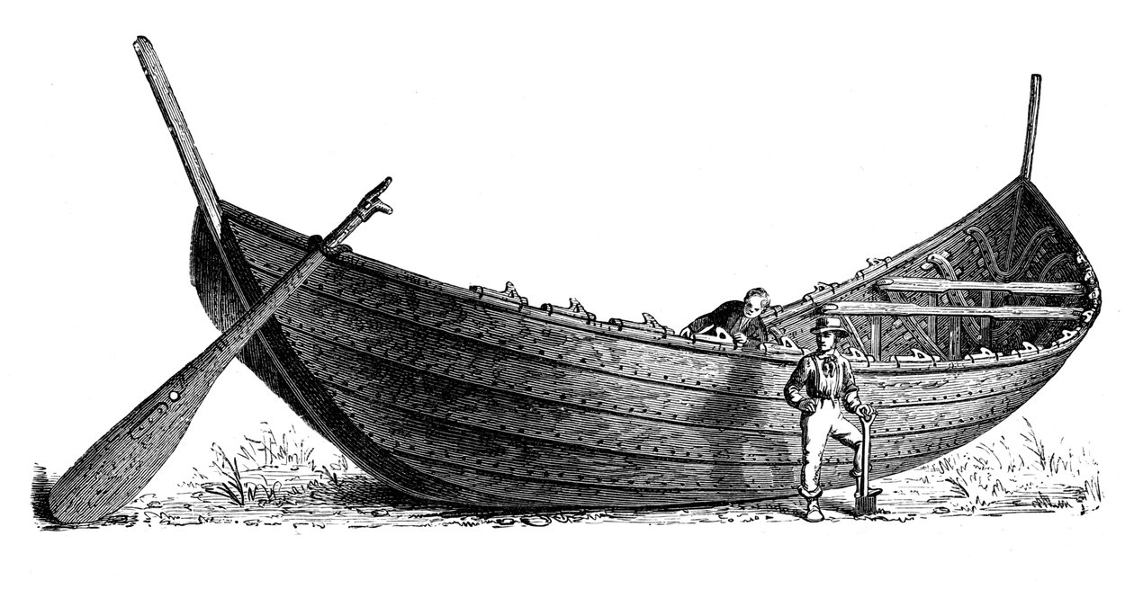 Loď pro čtrnáct párů vesel, nalezená v Nydamu, Jutsko, 1892 od Unbekannt
