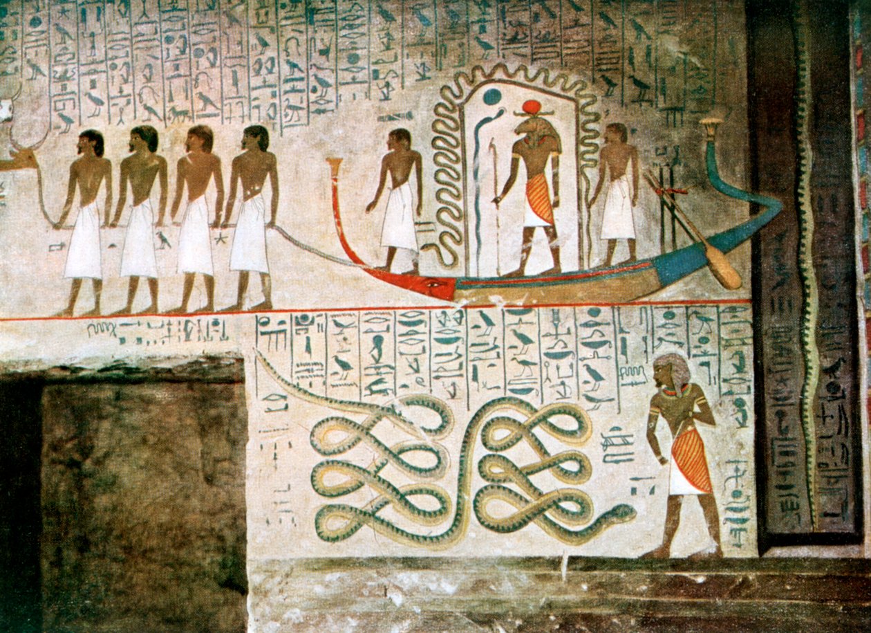 Scéna na lodi, Hrobky vznešených, Théby, Egypt od Unbekannt