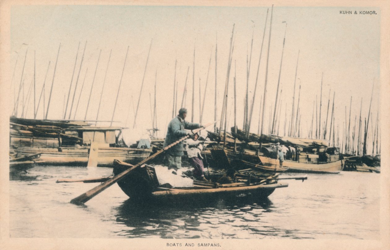 Lodě a sampany, c1910. od Unbekannt