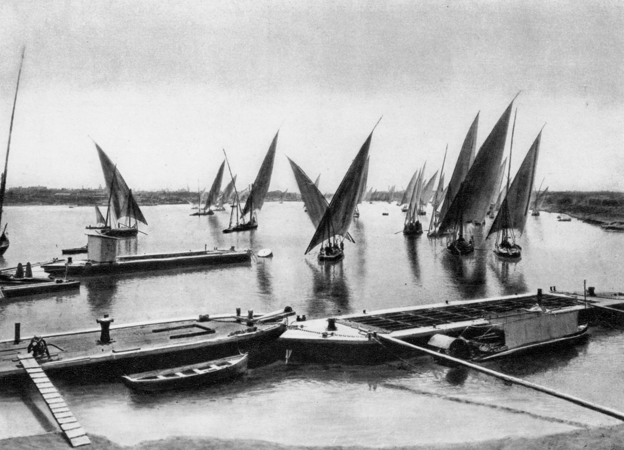 Lodě na Nilu, Káhira, Egypt, c1920 od Unbekannt