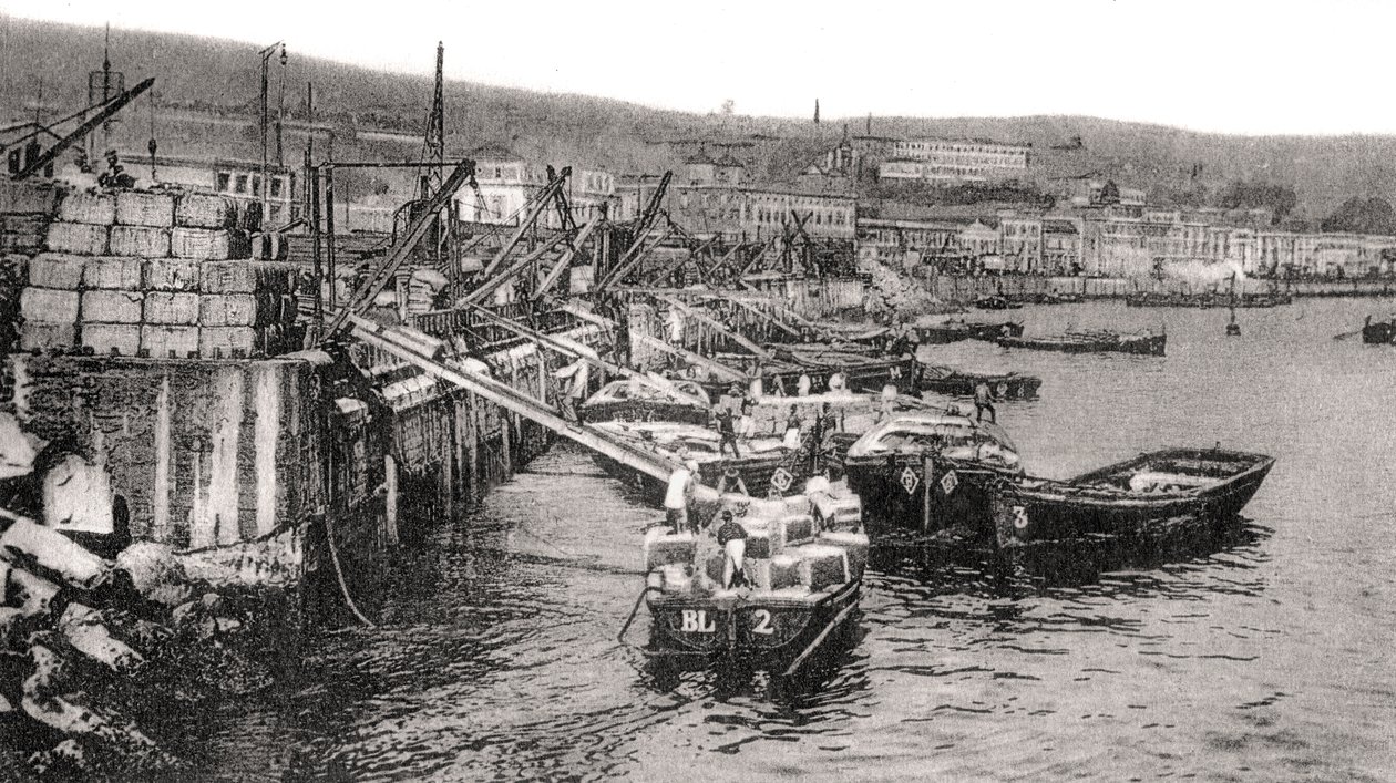 Lodě na řece Malecon, Valparaiso, Chile, c1900 od Unbekannt