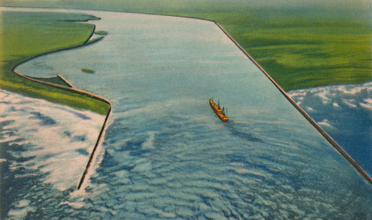 Ústa Ceniza, vstup do mořského přístavu, Barranquilla, c1940 od Unbekannt