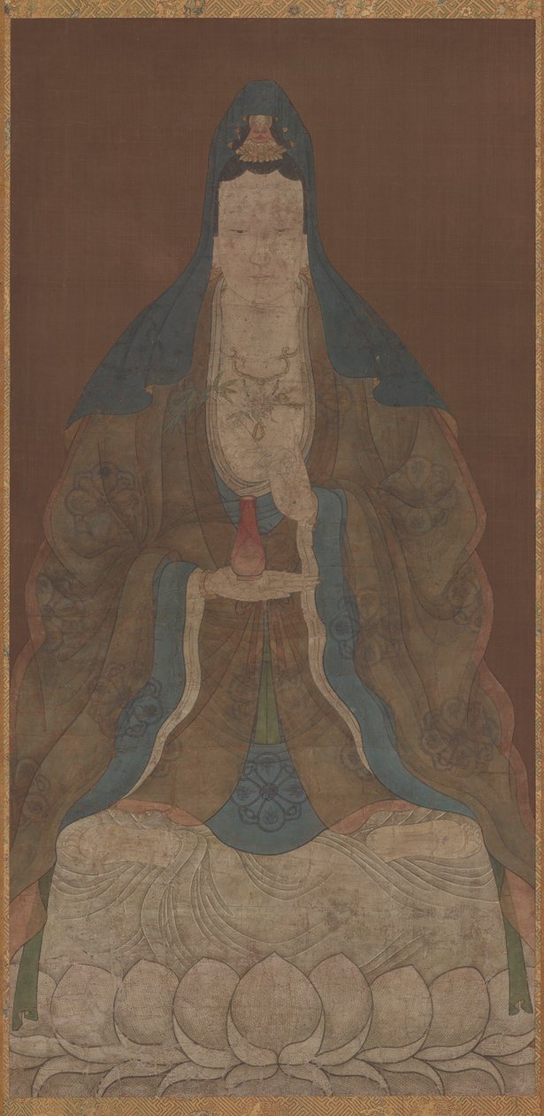 Bódhisattva Avalokiteshvara Guanyin s vázou a vrbovým proutkem, dynastie Ming, 1368-1644. od Unbekannt
