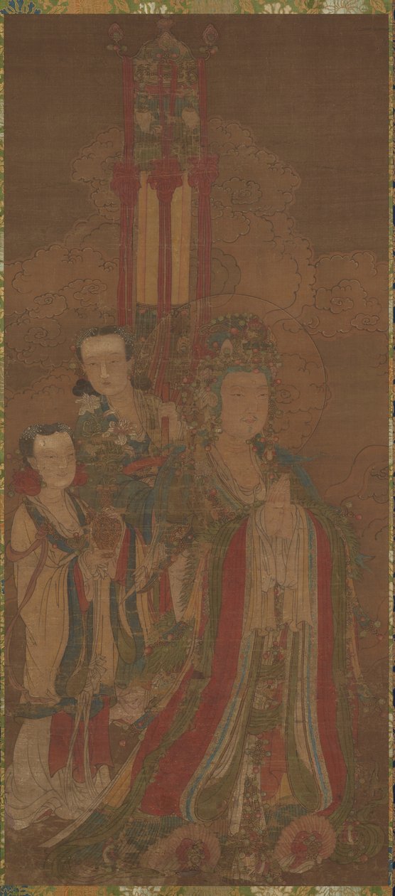 Bódhisattva a průvodci, 14. století. od Unbekannt