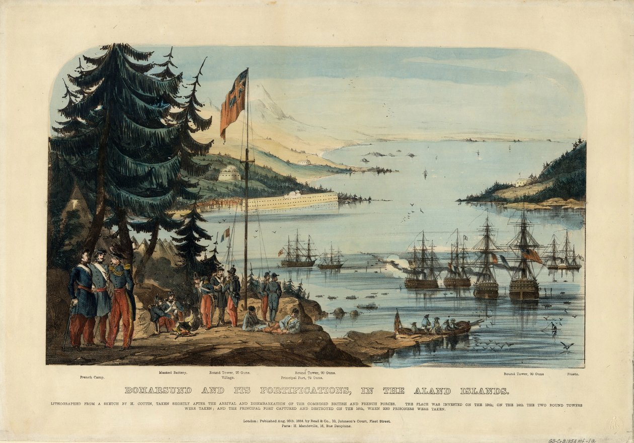 Bomarsund a jeho opevnění, na Alandských ostrovech 1854, 1854 od Unbekannt