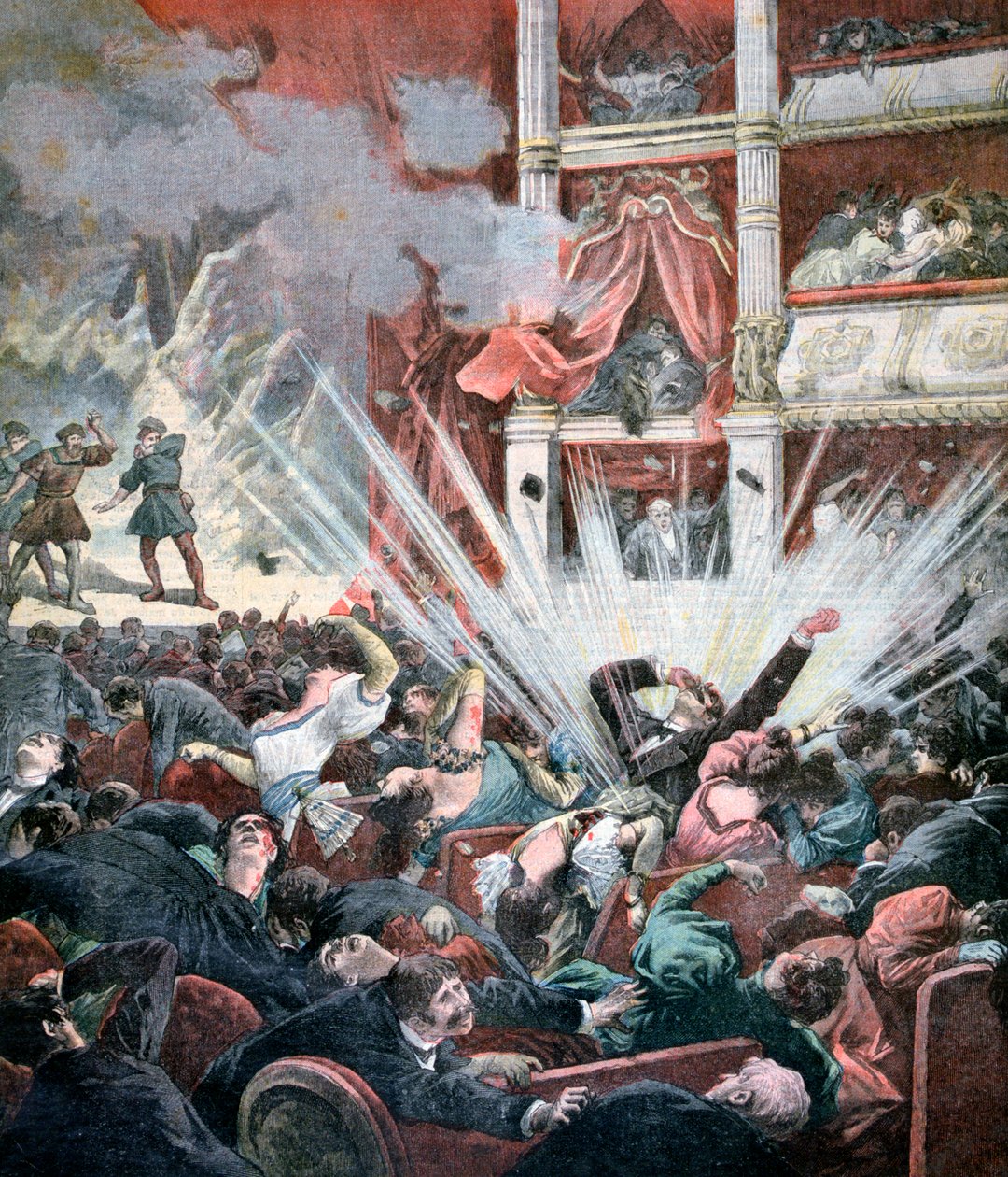 Výbuch bomby v divadle Liceu v Barceloně, 1893 od Unbekannt