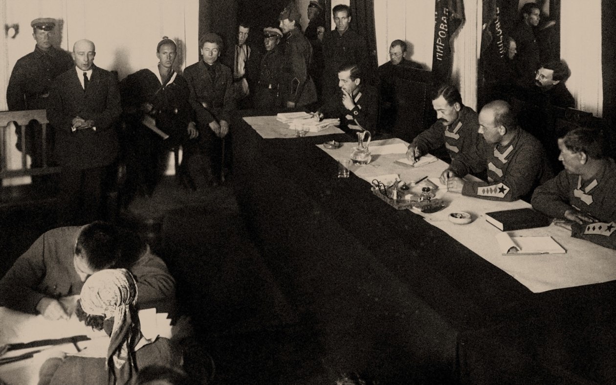 Boris Savinkov ve vojenském kolegiu Nejvyššího tribunálu Sovětského svazu..., 1924. od Unbekannt