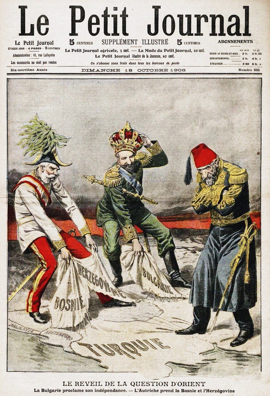 Bosenská krize. Obálka francouzského periodika Le Petit Journal, 18. října 1908, 1908 od Unbekannt