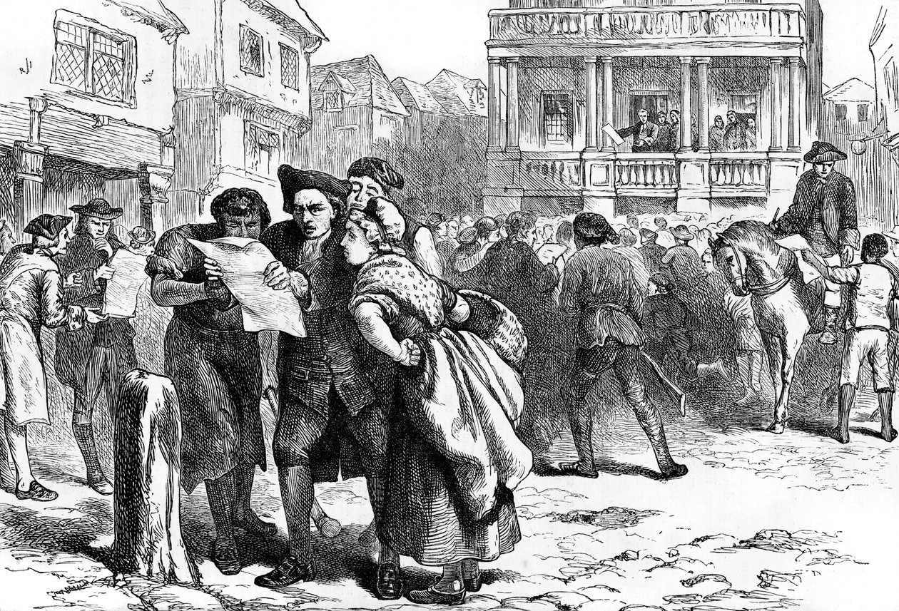 Bostonians čtení Stamp Act, 1765 c1880 od Unbekannt