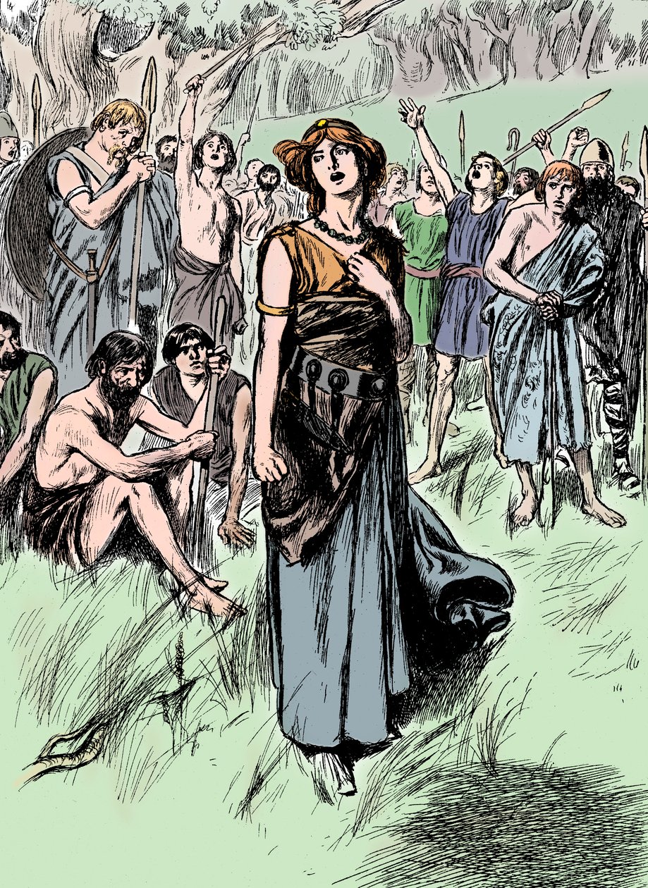 Boudicca Boadicea britská královna Iceni z 1. století, shromažďující své jednotky, 1900 od Unbekannt