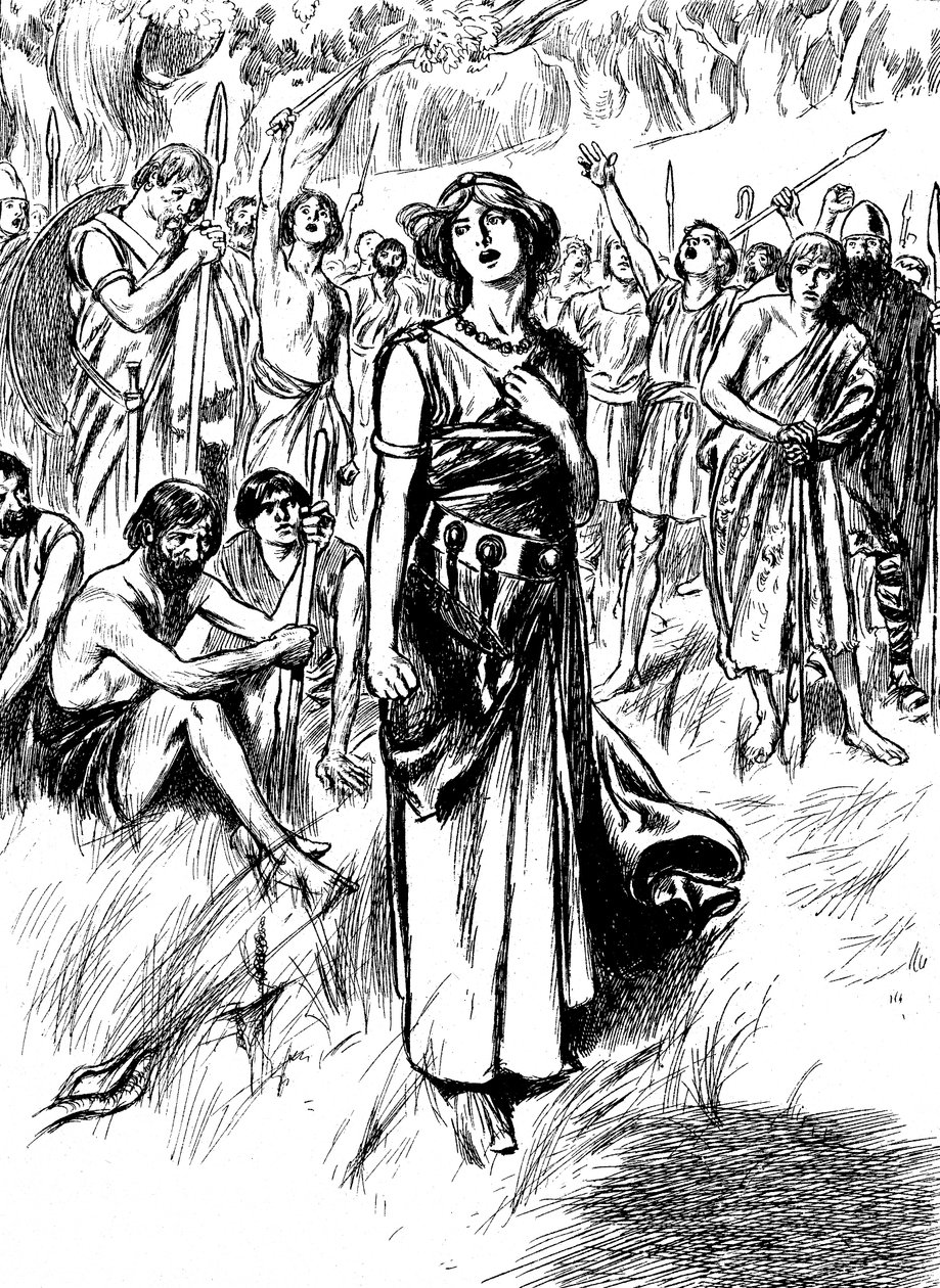 Boudicca Boadicea britská královna Iceni z 1. století, shromažďující své jednotky, 1900 od Unbekannt