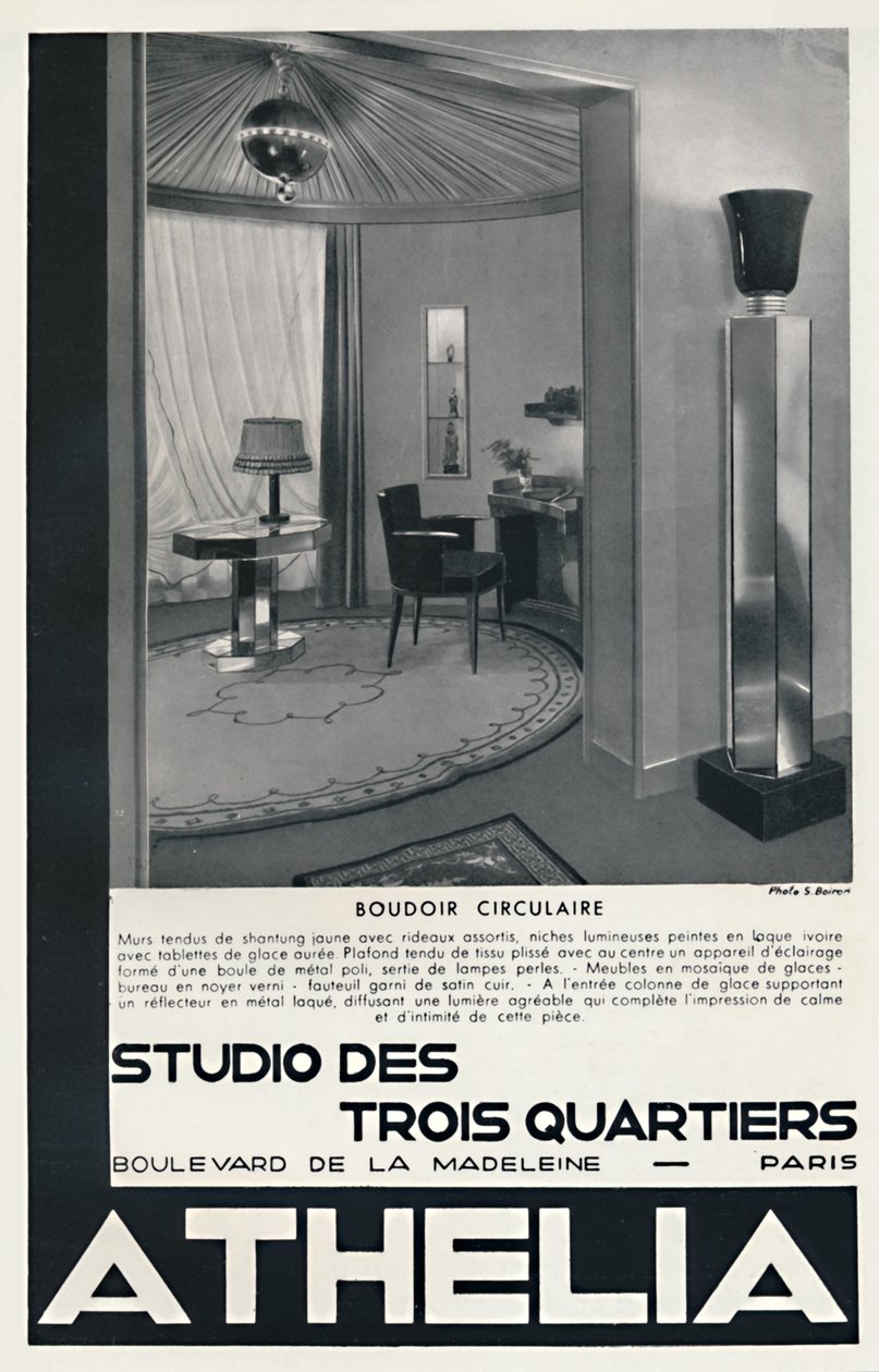 Boudoir Circulaire - Studio Des Trois Quartiers - Athelia, 1933 od Unbekannt