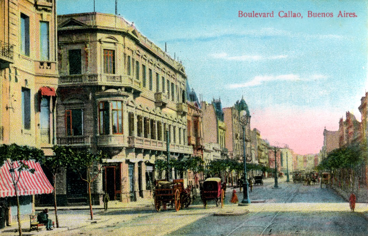 Boulevard Callao, Buenos Aires, Argentina, konec 19. nebo začátek 20. století od Unbekannt