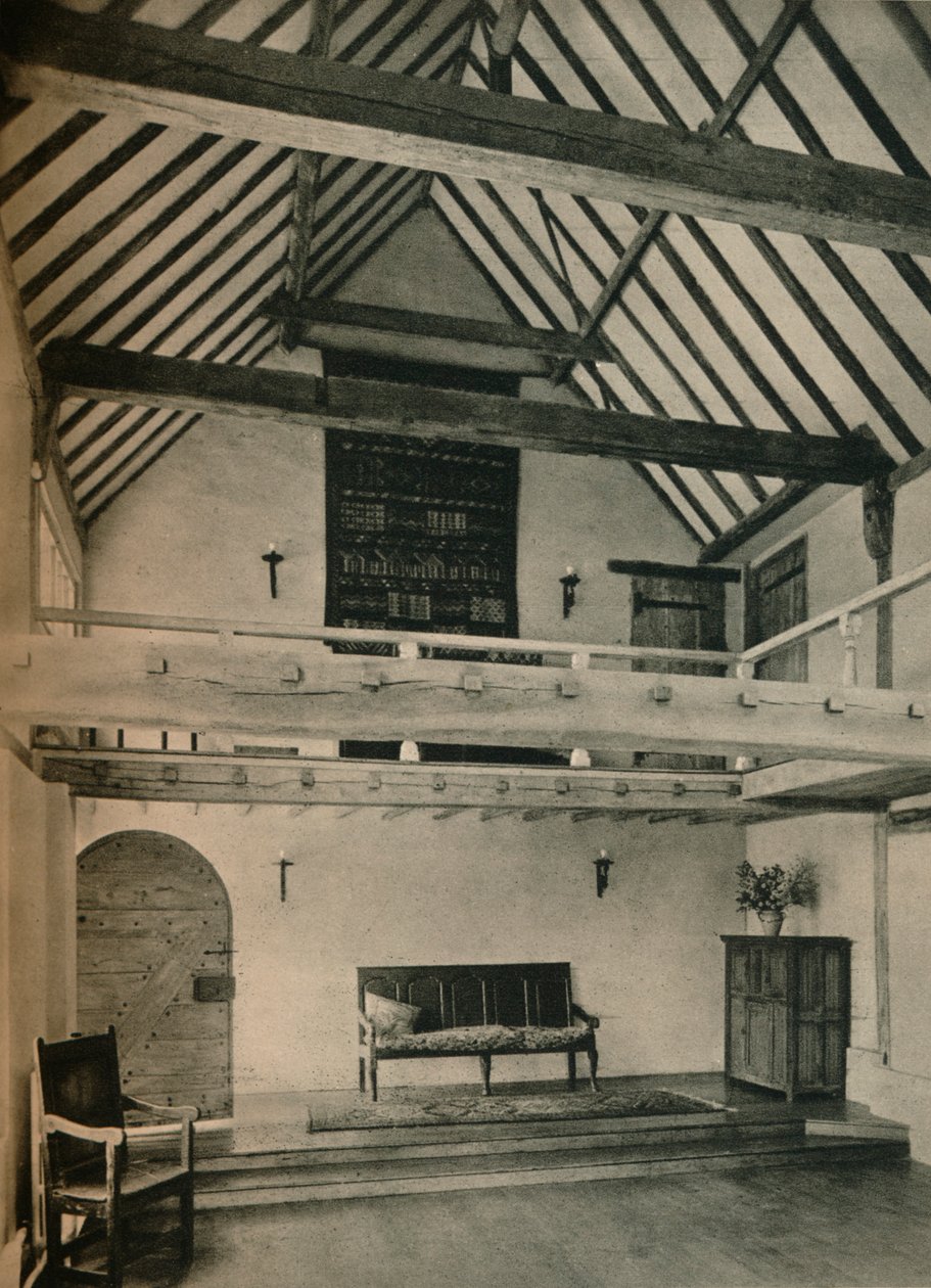 Boxhurst Farm, Kent: End of Dance Room. Obnoveno a přeměněno Oliverem Hillem, c1928 od Unbekannt