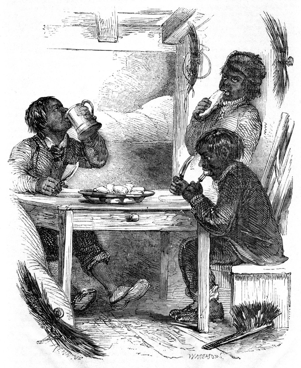Kominíci, kteří jedí večeři, 1861 od Unbekannt